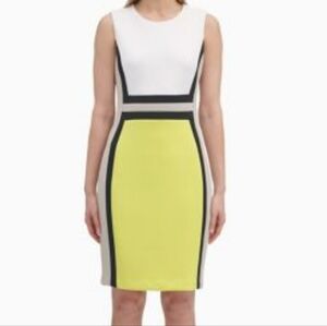 Calvin Klein color block dress knee length